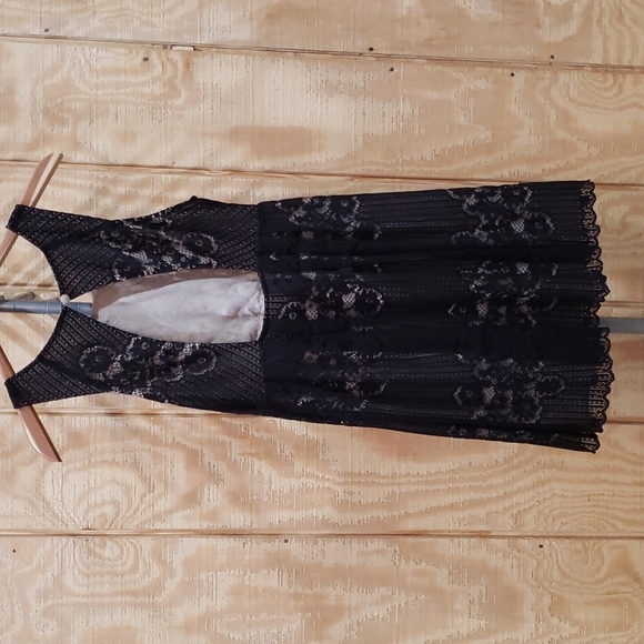 Free People Rocco Black Illusion Lace Open Back Mini Dress Size 4 - Picture 6 of 7